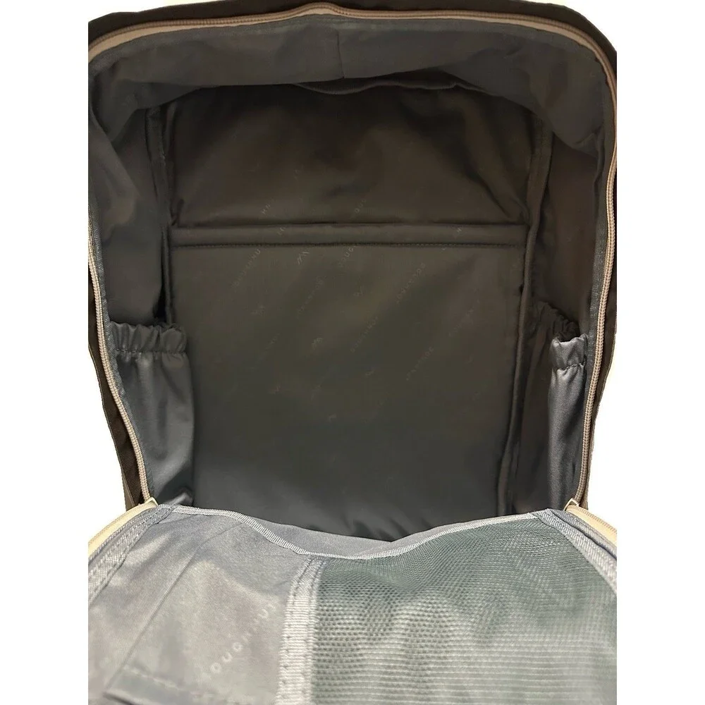 NEW Doughnut Macaroon Backpack 16L Leather Trim Water Resistant Ivory & Espresso